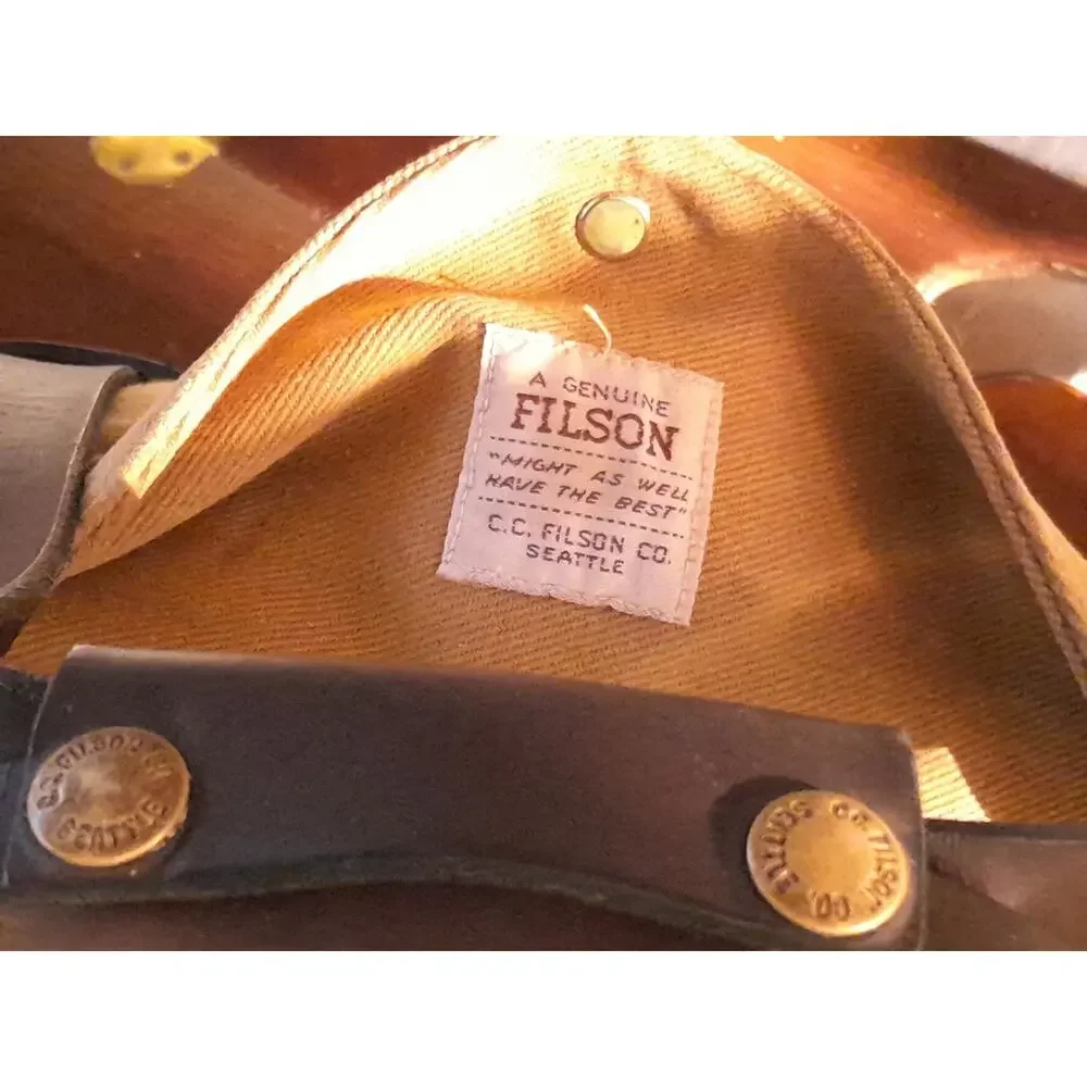 Matching Tan Filson Travel Set: Small Duffel 220 & Medium Field Bag 232 w/ Strap